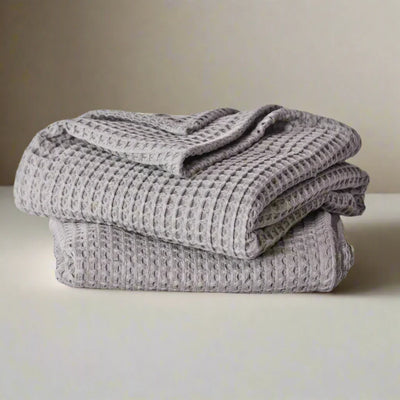 Organic Luxury Turkish Cotton Waffle-Weave Blanket