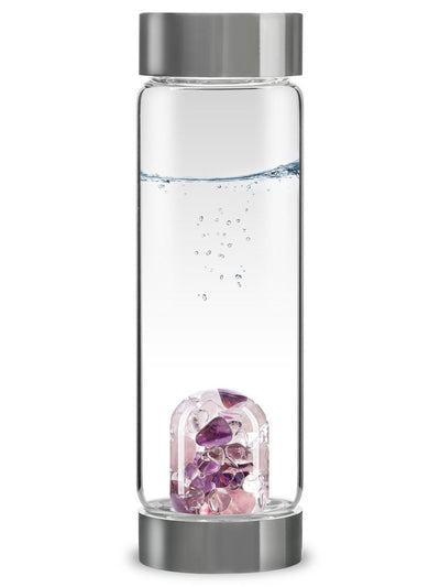 ViA Wellness Crystal Water Bottle – Amethyst, Rose Quartz & Clear Quartz
