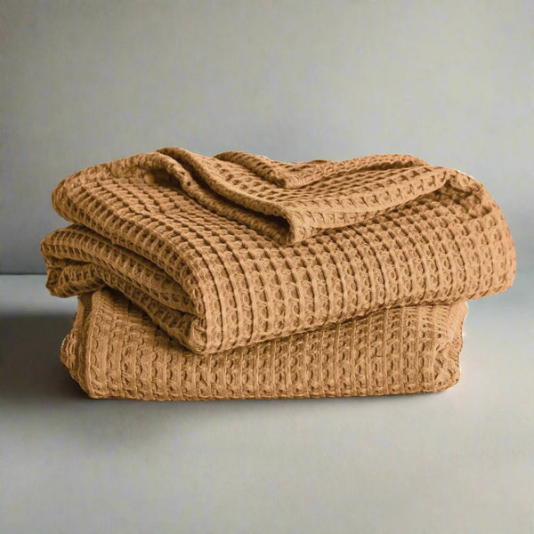 Organic Luxury Turkish Cotton Waffle-Weave Blanket