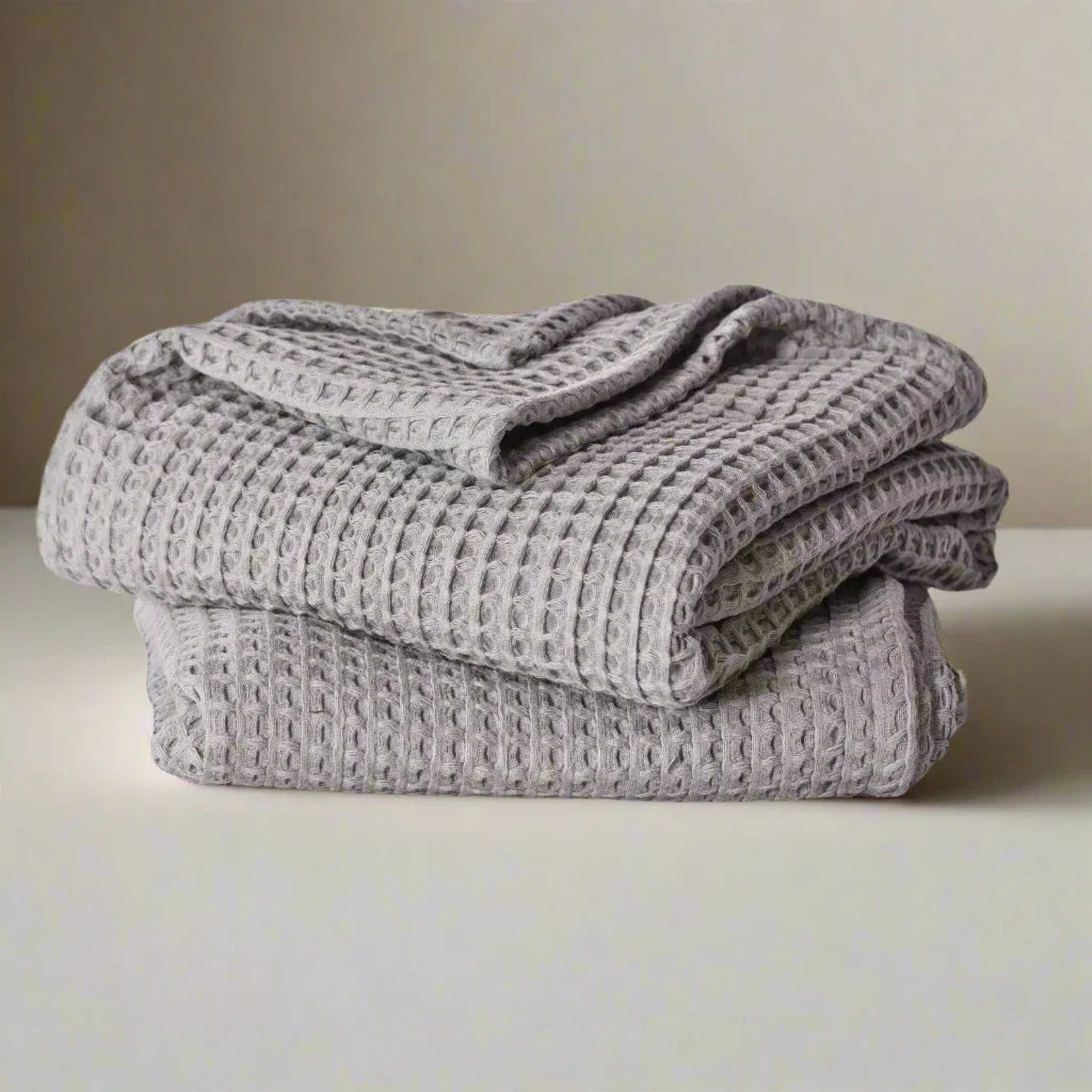 Organic Luxury Turkish Cotton Waffle-Weave Blanket