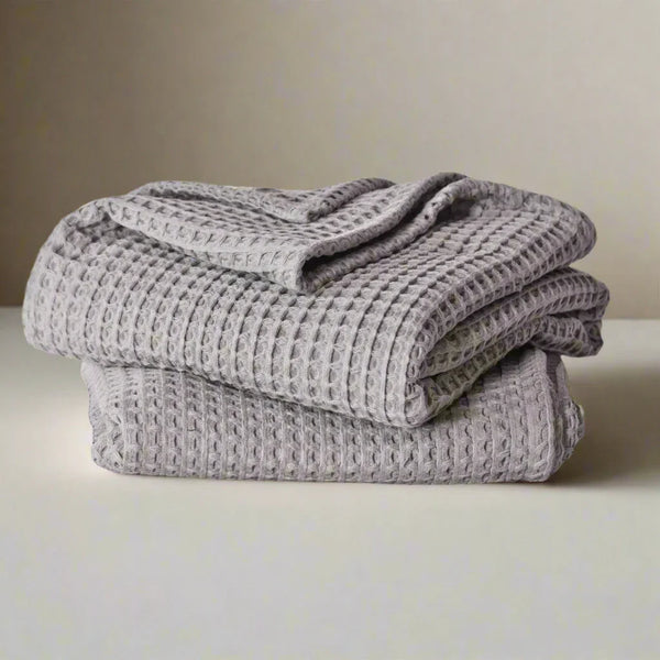 Organic Luxury Turkish Cotton Waffle-Weave Blanket