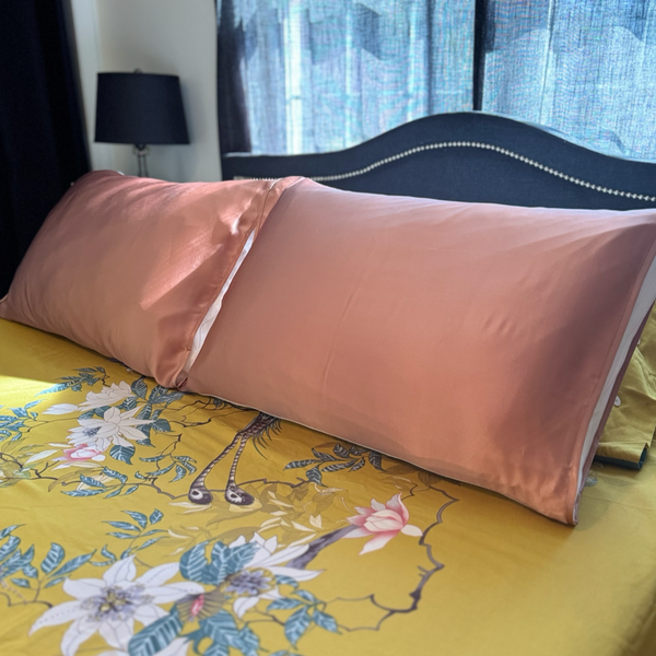 Rose Gold Pink Silk Pillow Sleeve