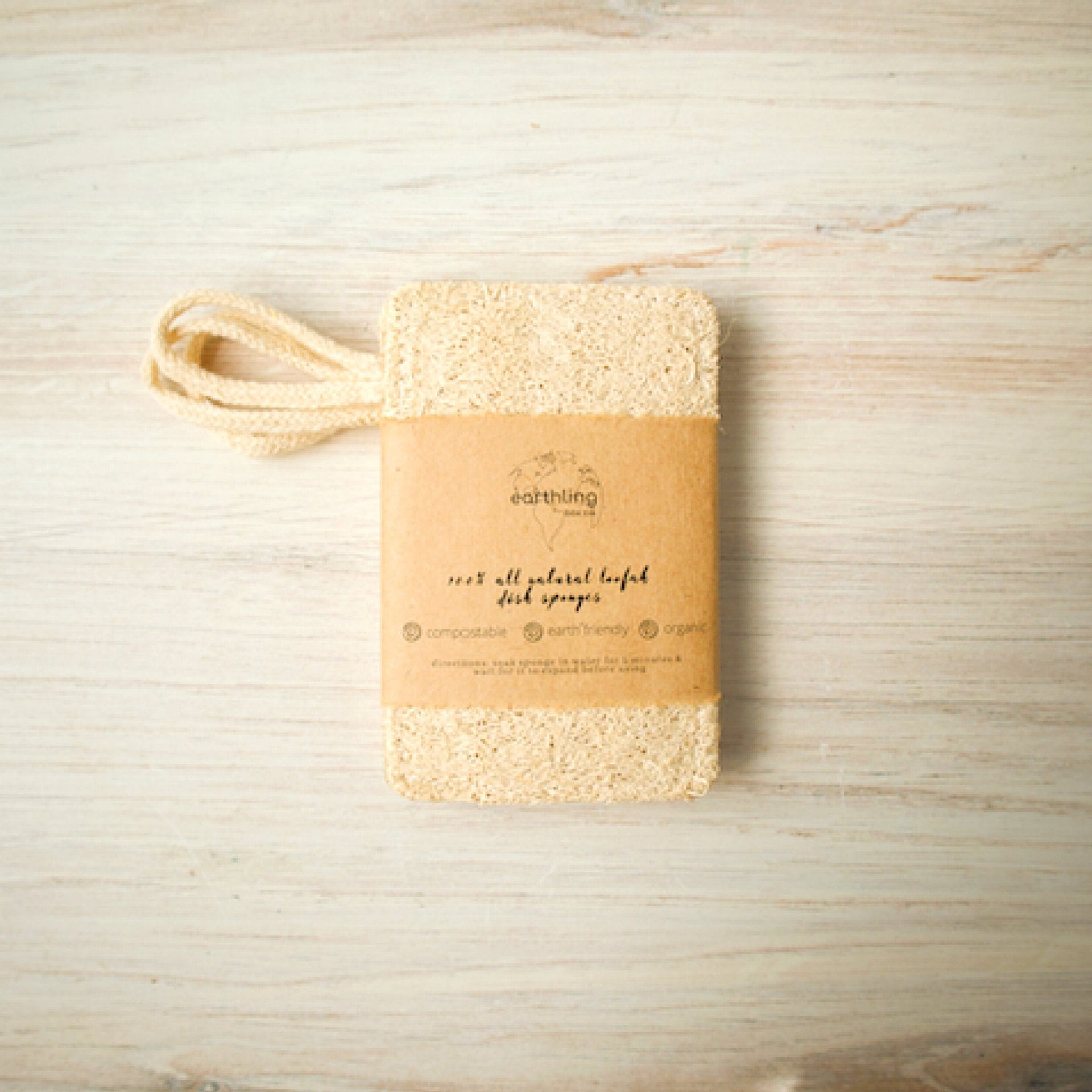 Natural Loofah Dish Sponges – Set of 2