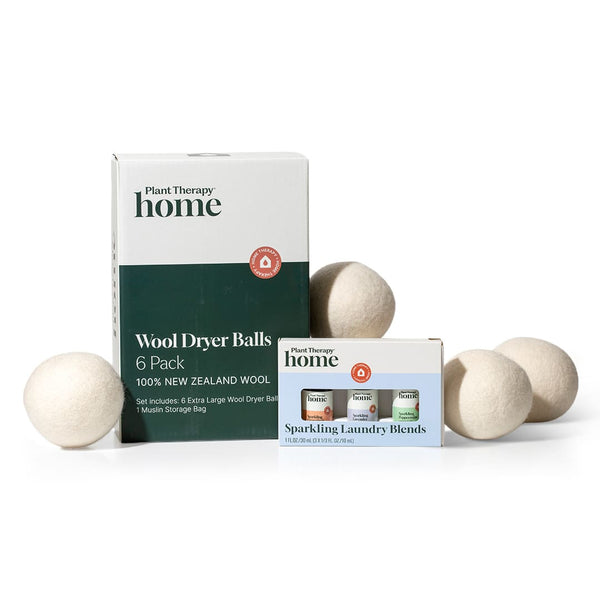 Wool Dryer Balls & Sparkling Laundry Blend Set