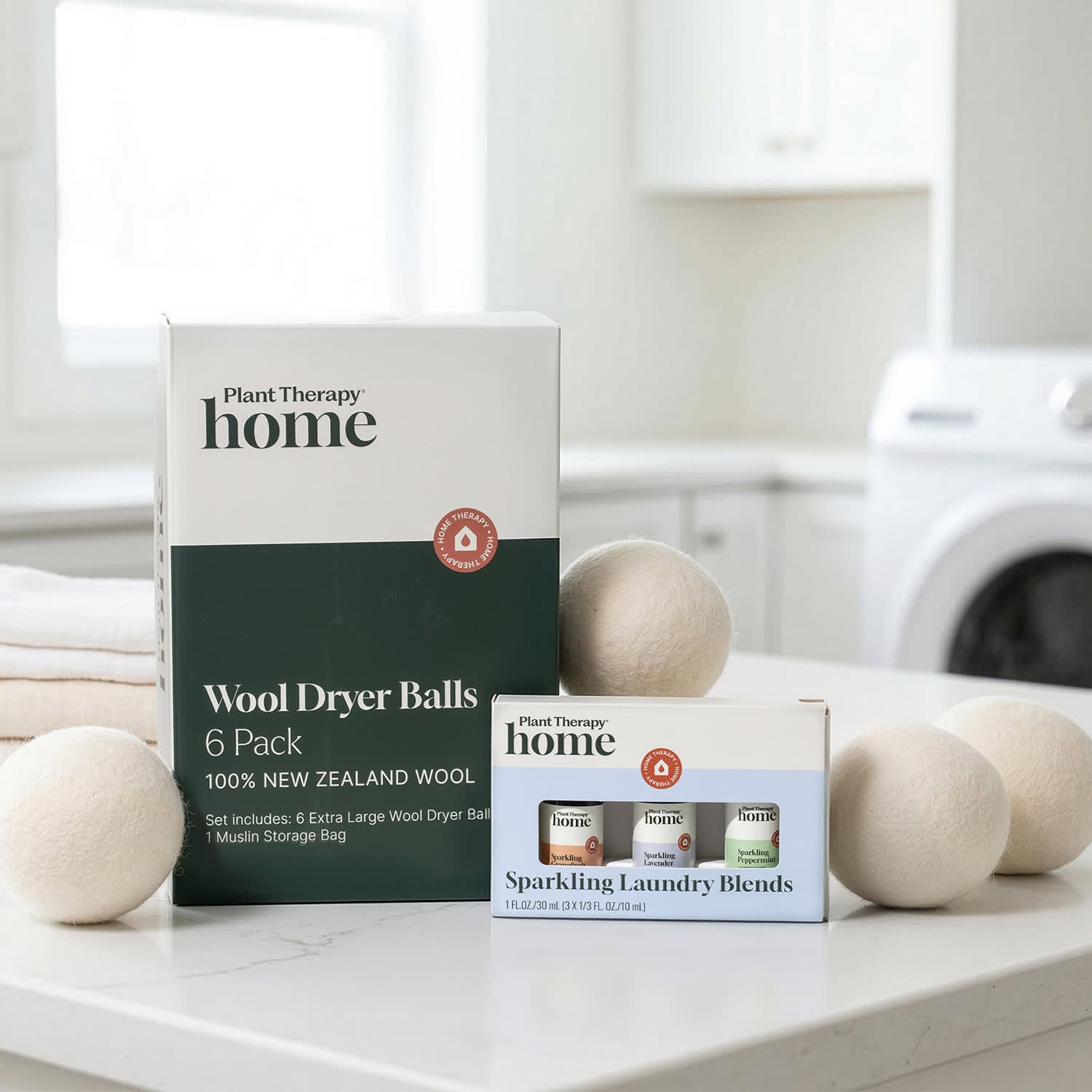 Wool Dryer Balls & Sparkling Laundry Blend Set
