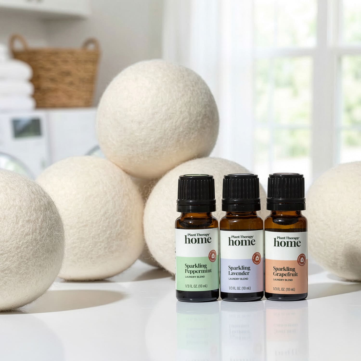 Wool Dryer Balls & Sparkling Laundry Blend Set