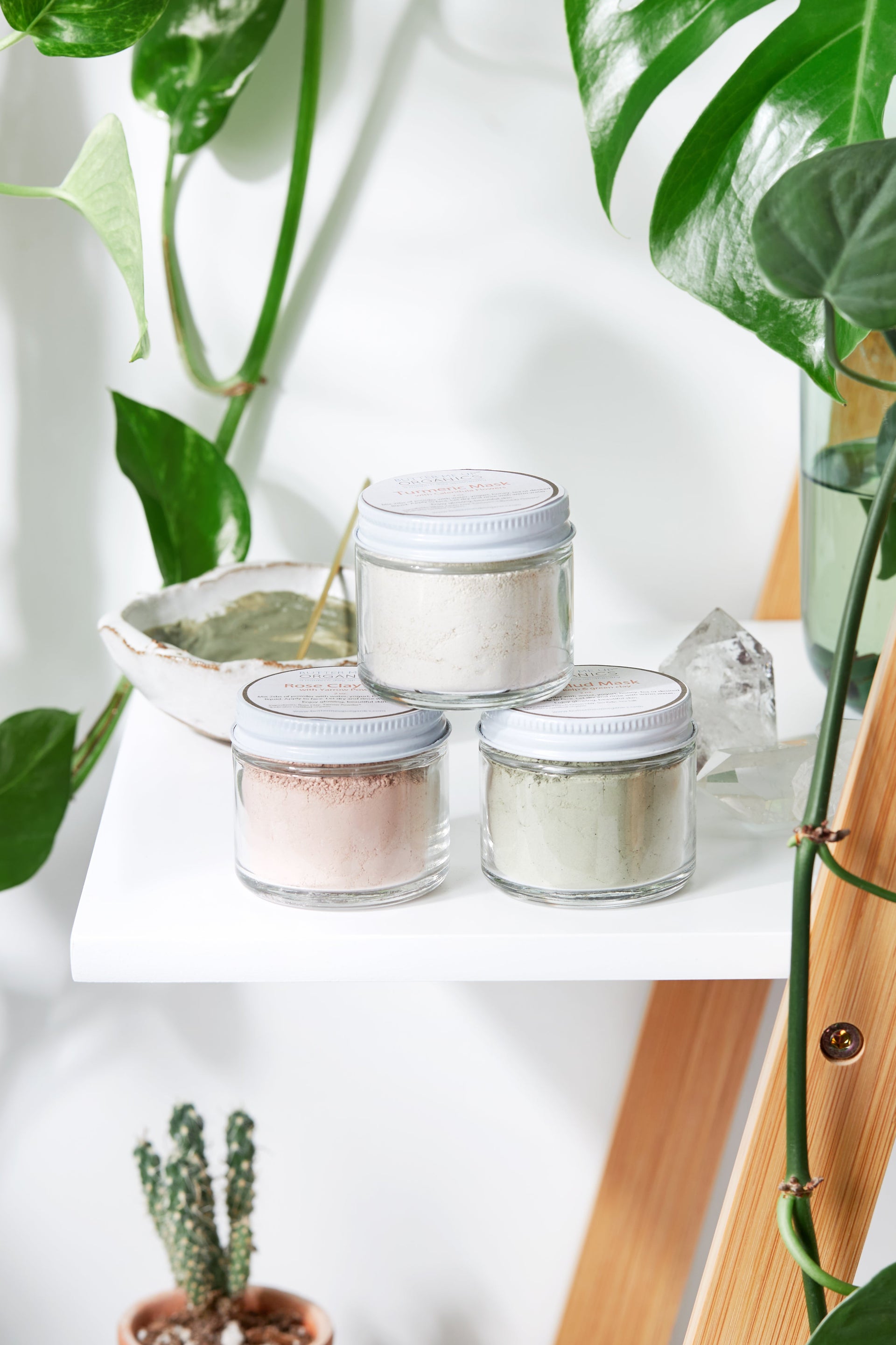 Botanical Clay Mask Trio – Rose Clay, Sea Mineral, & Golden Glow