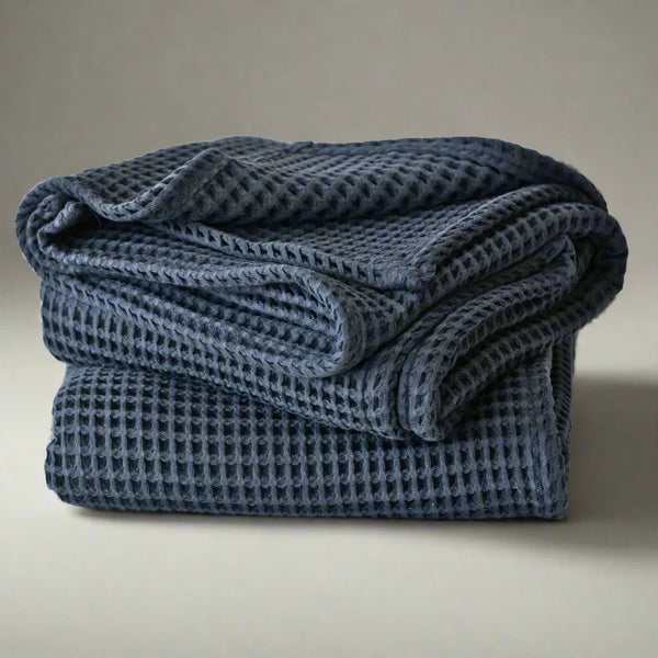 Organic Luxury Turkish Cotton Waffle-Weave Blanket