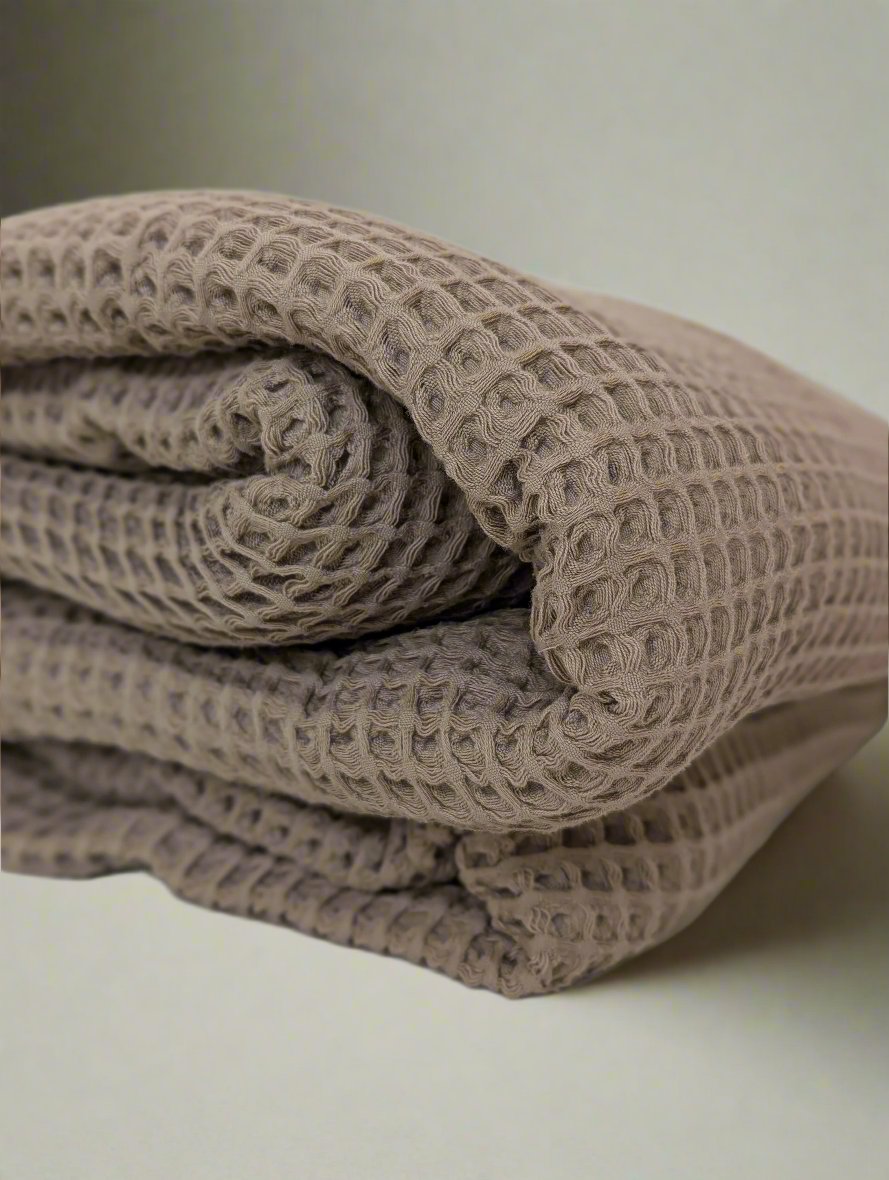 Organic Luxury Turkish Cotton Waffle-Weave Blanket