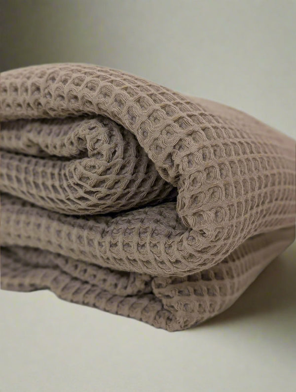 Organic Luxury Turkish Cotton Waffle-Weave Blanket