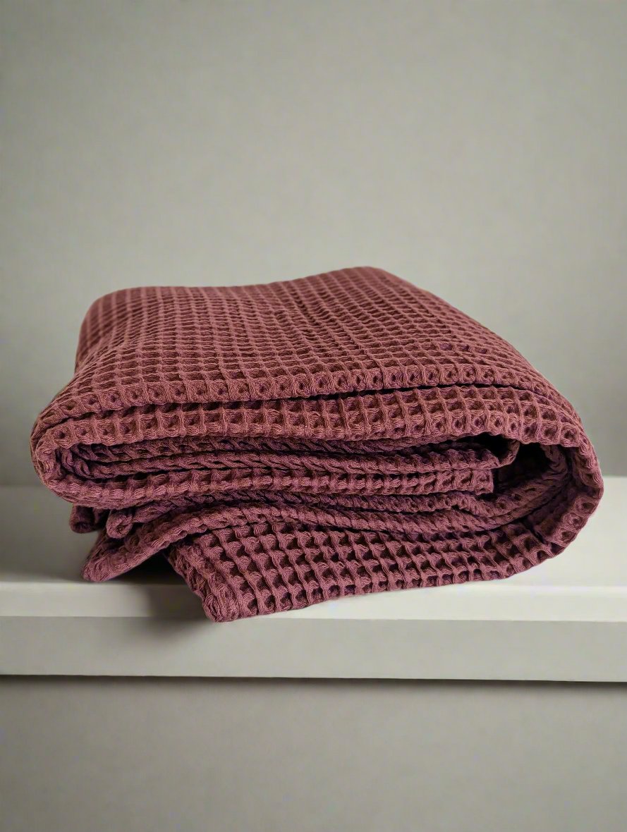 Organic Luxury Turkish Cotton Waffle-Weave Blanket