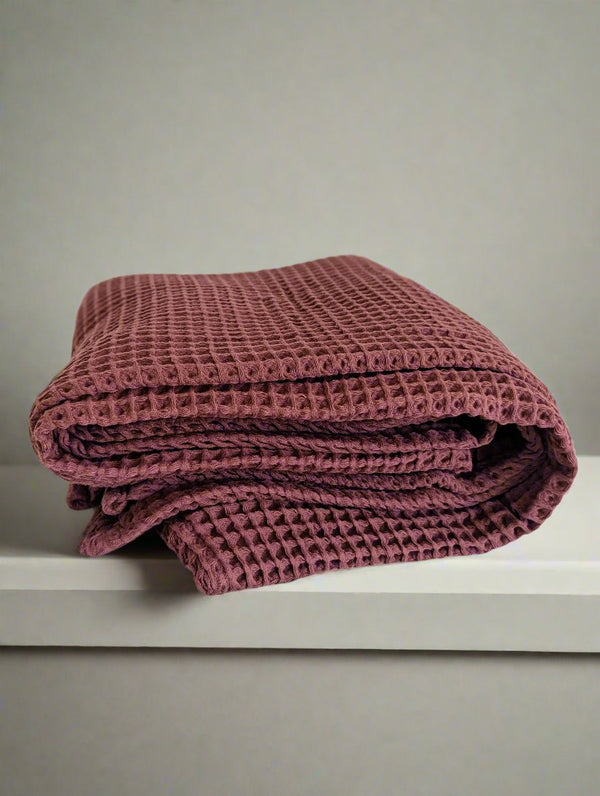 Organic Luxury Turkish Cotton Waffle-Weave Blanket