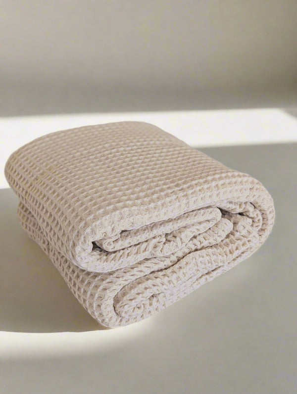 Organic Luxury Turkish Cotton Waffle-Weave Blanket