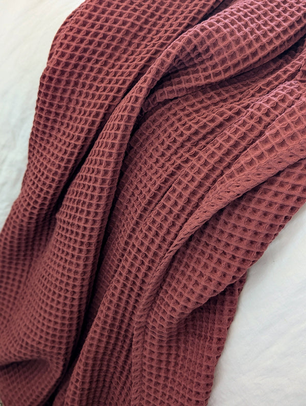 Organic Luxury Turkish Cotton Waffle-Weave Blanket