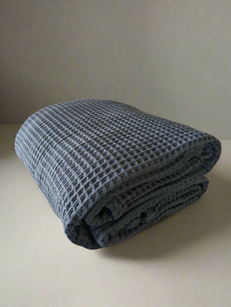 Organic Luxury Turkish Cotton Waffle-Weave Blanket