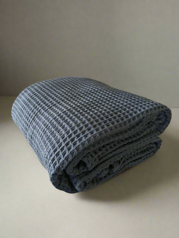 Organic Luxury Turkish Cotton Waffle-Weave Blanket