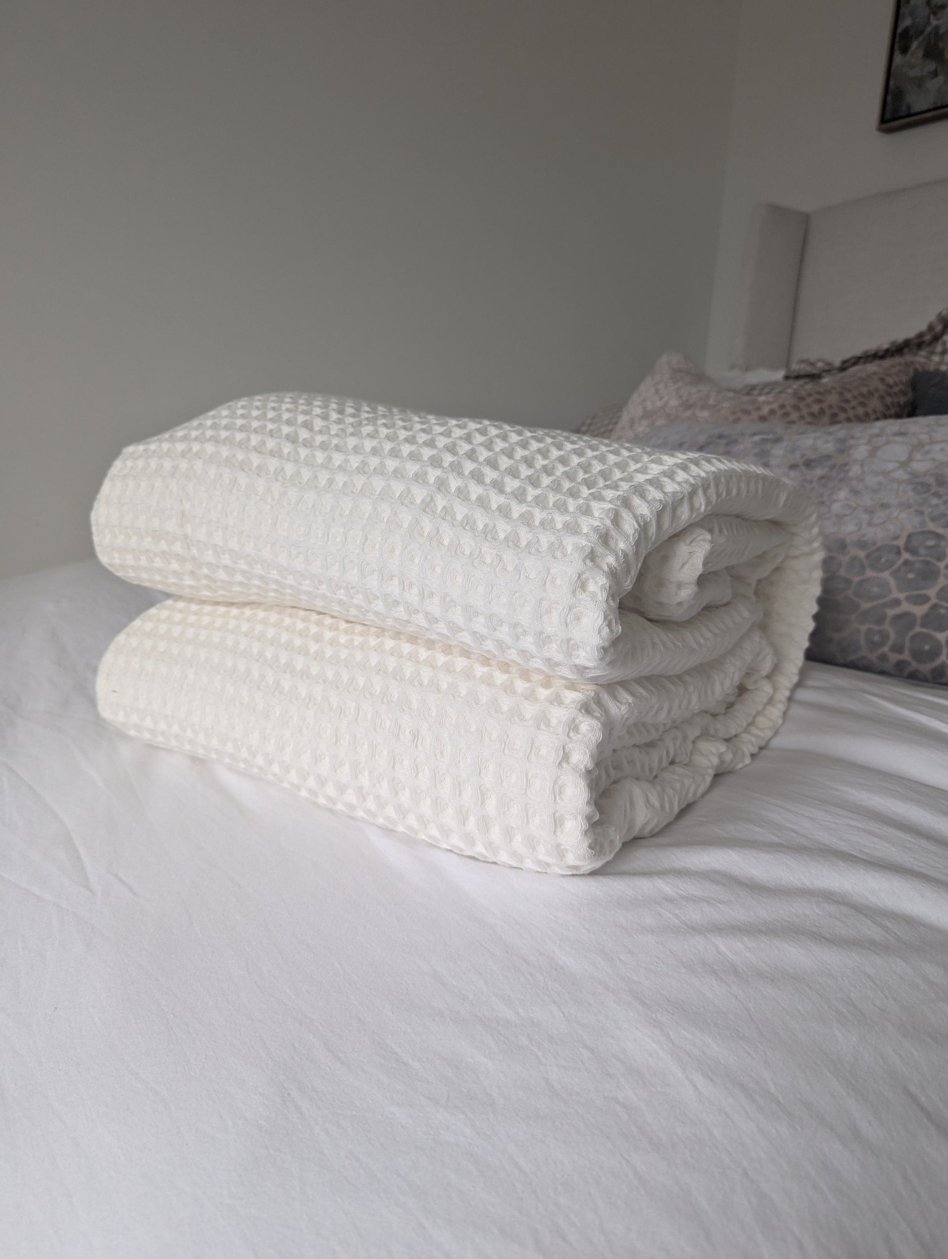 Organic Luxury Turkish Cotton Waffle-Weave Blanket