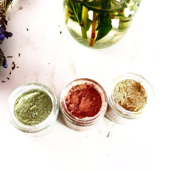 Botanical Clay Mask Trio – Rose Clay, Sea Mineral, & Golden Glow