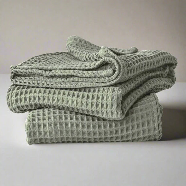 Organic Luxury Turkish Cotton Waffle-Weave Blanket